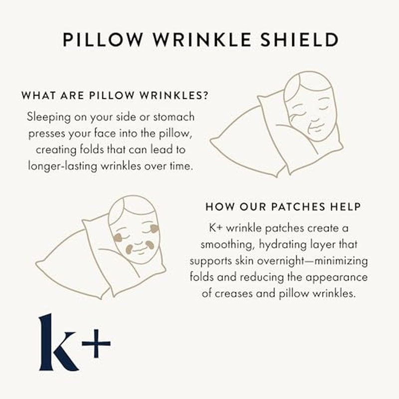 KPLUS K+ Wrinkle Patches for Forehead, Crow¡¯s Feet & Smile Lines ? Korean Overnight Patches with Hyaluronic Acid, Peptides & Adenosine (60 Count)