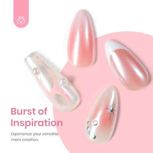 Beetles White Chrome Nail Powder for Gel Nails Pearl Cromer Nail Powder Mirror Effect Nails Gel Polish Glitter Manicure Holographic Pigment Nails Art Design Gifts for Women