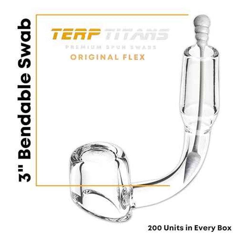 TerpTitans Original Flex ? Flexible Cotton Swabs, 400 Count ? Spiral Tip For Max Absorption and Fine Point Tips For Tight Spaces | Zero Plastic Packaging | 2-Pack