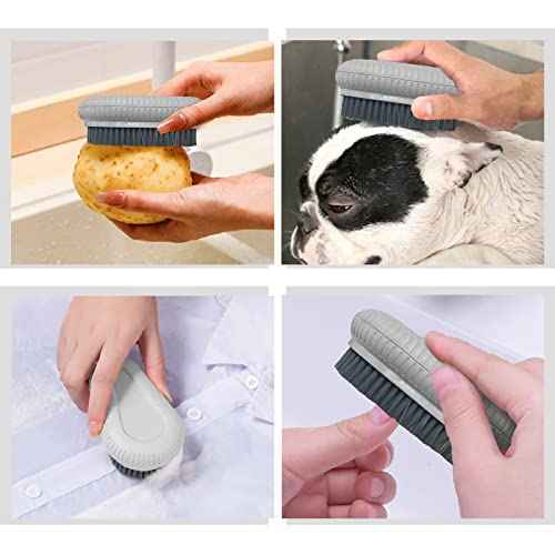 VWMYQ Heavy Duty Fingernail Scrub Brush, Durable Stiff Bristles Hand and Nail Cleaning Brush for Men & Mechanics (Hand Wash Brush - Grey)