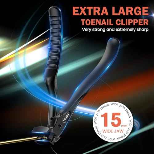 BEZOX Toenail Clippers for Seniors ? Upgraded Long Handled Curved Head Toe Nail Clippers for Thick Nails for Elderly - Black