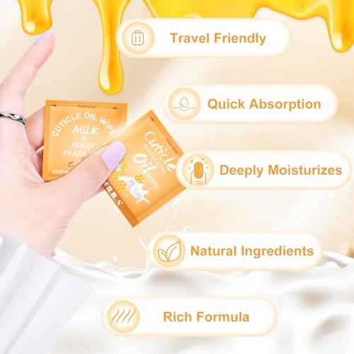 NXJ INFILILA Cuticle Oil for Nails 3.3 Fl Oz, 100Pcs Mini Cuticle Oil Bulk, Hydrating Cuticles Care Product Ttravel Size Nail Honey, Cuticles Repair and Nails Care (Milk & Honey) (100 PCS)