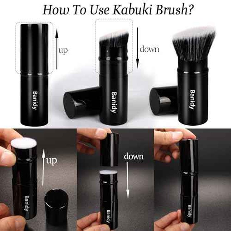 Makeup Brush, Banidy Retractable Kabuki Brush Foundation Brush for Powder Blush, Bronzer, Buffing, Liquid, Cream