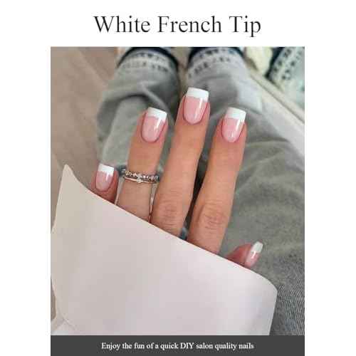 Semi Cured Gel Nail Strips (A White French Tip), Clear Base, 20 Pcs Gel Nail Wraps, Stickers, UV Light Required, Salon Quality, Long Lasting