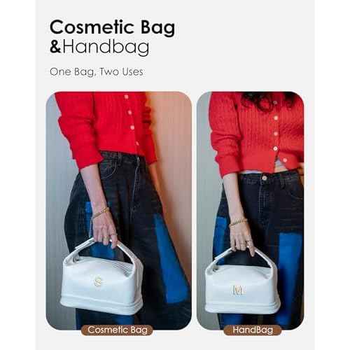 Birthday Gifts for Women, Personalized Makeup Bag with Handle, Gifts for Teen Girls Cosmetic Bag with Makeup Brush Organizer, Gifts for Friends Female Mom-Graduation Gift for Teens Girls