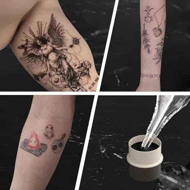 200pcs Medium Tattoo Ink Caps for Holding Tattoo Ink and Pigment - Disposable Biodegradable Tattoo Ink cups for Tattoo Permanent Makeup - Professional Tattoo Supply