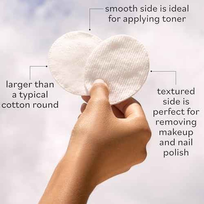 Sky Organics Organic Large Oval Cotton Pads, 100% Pure Organic Cotton, GOTS Certified Cotton, Dual Textured Design, for Makeup Removal, Cleansing, Toner Application