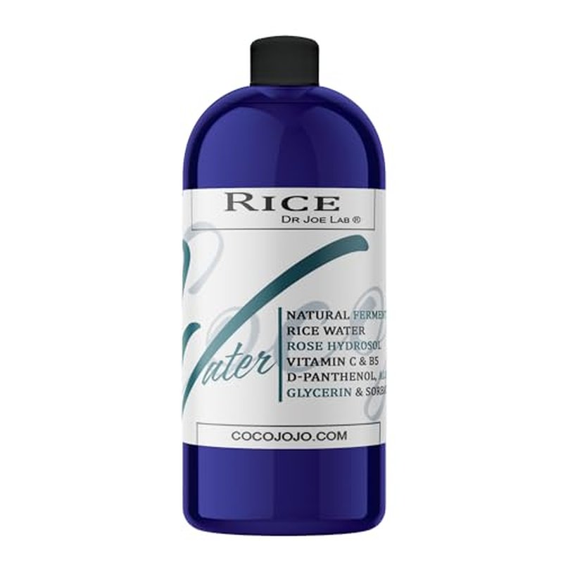 Dr Joe Lab Rice Water Growth Mix - Nourishing Toner with Rose Hydrosol Aloe Vera Face & Scalp Essence Rice Extract Pro Vitamin B5 Oily Skin Alcohol-Free Spray Spritz (32 oz & Empty Sprayer)
