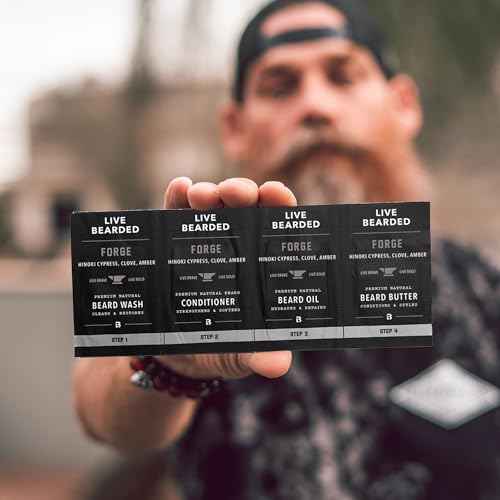 Live Bearded Beard Oil and Butter Grooming Kit Sample Pack with Comb, Bonus Gift - All-Natural Ingredients Shea, Argan, Jojoba - Growth Support - Made in the USA