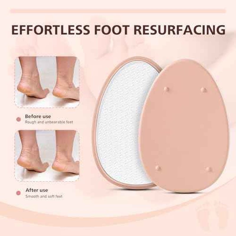 BALUCA Glass Foot File Callus Remover for Feet - Nano Glass Foot Scraper Scrubber Dead Skin Removal for Cracked Heels,Professional Pedicure Tool for Home, Salon, and Travel (Apricot)
