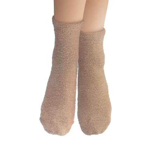 Earth Therapeutics Aloe Vera Socks ? Infused with Natural Aloe Vera & Vitamin E ? Helps Dry Feet, Cracked Heels, Calluses, Dead Skin ? Use with Your Favorite Lotions ? Tan Plaid (2 Pairs)