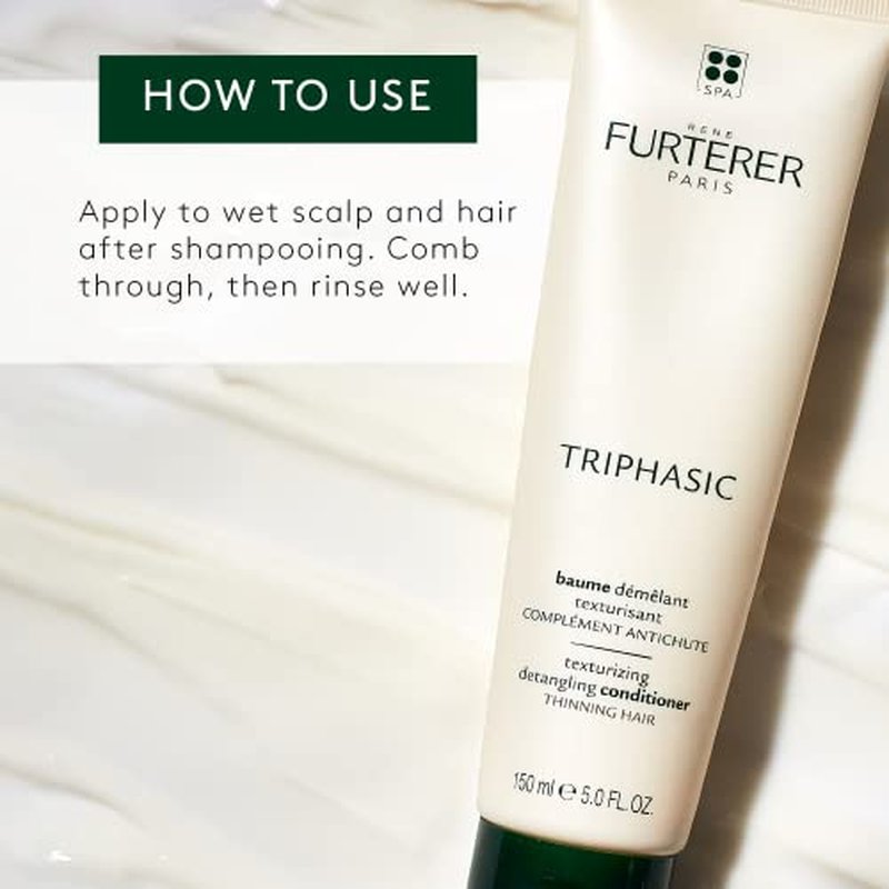 Rene Furterer Triphasic Texturizing Conditioner - Strengthens Hair and Increases Volume for Men and Women with Thinning Hair - Plant-Based Formula - Sulfate, Paraben, Silicone-Free - 5 fl. oz.