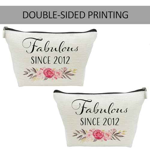 13rd Birthday Gifts for Girls, Sweet 13 Year Old Gift Makeup Bag, 13 Birthday Gift Makeup Bags for Her, Sister, Daughter, Niece, Granddaughter, Teen Girl Gifts Cosmetic Bag, Fabulous Since 2012