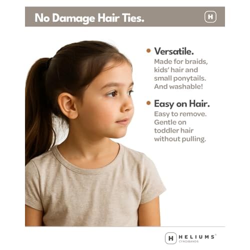 Heliums Small Soft Hair Ties - Blonde - 1 Inch Mini Nylon Bands, No Damage Ponytail Holders for Kids, Braids, and Thin Hair - 30 Count