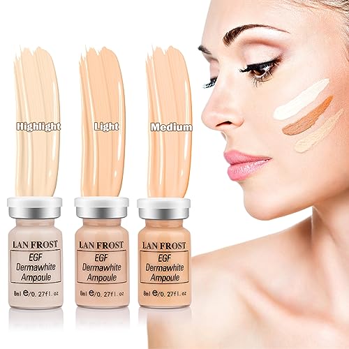 BB Facial Glow Starter Kit Hydration Serum Foundation Skincare Mix 0.27oz Hydration Ampoule and Essence Foundation 12 Vials Glow Pigment Skincare Kit (Mix color)