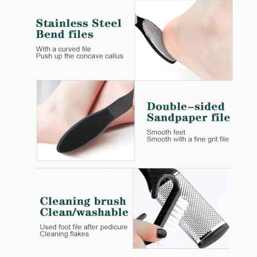 Professional Pedicure Foot Spa Set,10 in 1 Pedicure Set for Feet, Stainless Steel Foot Care Kit(Black)