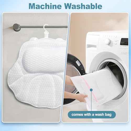 Bath Pillows for Tub, Tub Pillow for Bathtub for Head, Neck and Back Support, 4D Mesh Fabric Bath Tub Pillow, Ergonomic Bath Pillow Luxury Bathtub Pillow for Head and Neck, Spa Rest Accessories