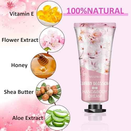 VESPRO 70 Pack Hand Cream Set, Stocking Stuffers for Women, Christmas Gifts, Bulk Hand Lotion Travel Size for Dry Cracked Hands, Mini Hand Lotion for Bridal Shower Gifts and Bridesmaid Gifts