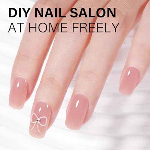 AILLSA Nude Pink Gel Nail Polish Misty Rose Jelly Gel Polish Neutral Sheer Translucent Gel Polish Long Lasting Light Pink Color Soak Off U V Gel for French Manicure Nail Art at Home 0.51 Oz