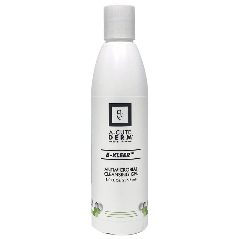 A-Cute Derm B-Kleer Cleansing Gel Acne Cleanser that Purify and Protect Your Skin from Clogged Pores for All Skin Types (8oz)