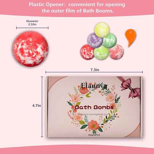 Bath Bombs Set,100g*6pcs with Lavender/Peppermint/Orange/Eucalyptus/Rose/Watermelon,Perfect for Bubble Spa,Handmade Birthday Gifts Sets for Her/Him/Wife/Girlfriend,for Christmas (PINK-6PCS)