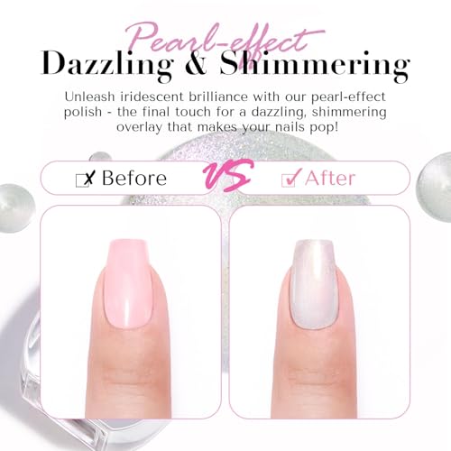 AZUREBEAUTY Chrome Quick Dry Nail Polish | Shine Pearl, Natural Lustrous Enamel | DIY Manicure & Pedicure with Chrome Finish