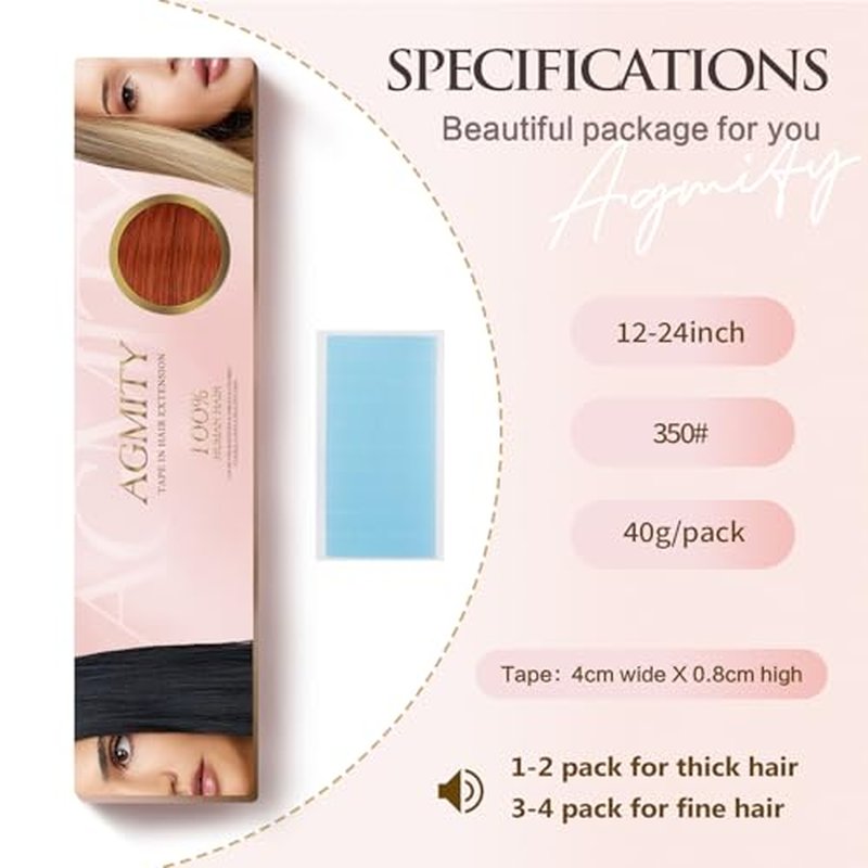 Tape in Extensions Human Hair #350 Copper 22 inches 20pcs 50g/pack Straight Seamless Weft Skin Invisible Thick Tape in Hair Extensions Real Human Hair(22 inches #350 Copper)