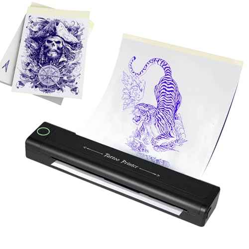 Wireless Tattoo Stencil Printer - Bluetooth Thermal Transfer Machine for Professional Artists & Beginners, High-Precision Printing, Fast Transfer, Compatible with iPhone, Android, iPad, PC