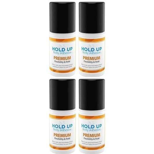 Premium ? Body Glue for Dancers Roll On Skin Adhesive for Compression Socks Thigh Highs Costumes Clothing Lingerie Fashion Cosplay ? 2 oz Roll On, 4-Pack