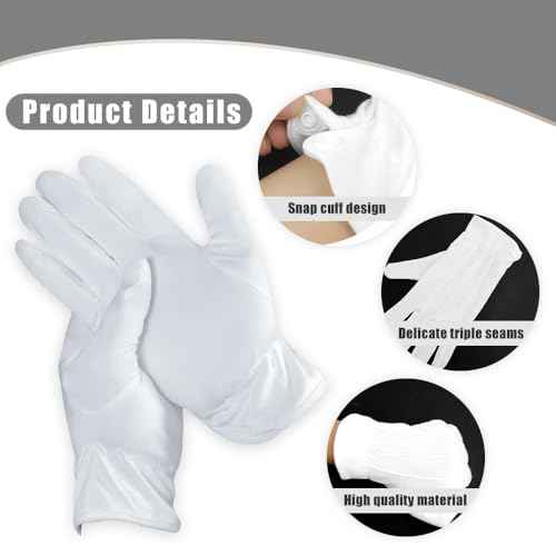 White Gloves,Cotton Gloves,White Santa Gloves,Cotton Work Gloves,Adult Gloves,White Gloves Women,Moisturizing Gloves,Cotton Gloves for Men,Cotton Gloves for Dry Hands,UV Gloves,Artist Glove