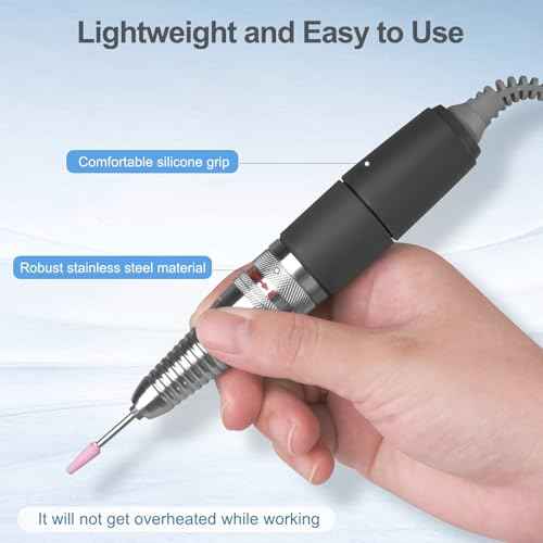 Nail Drill Handpiece for UP200 Machine, HoMove 35000RPM Professional Electric Nail File Handle Replacement 3 Pins, Low Noise and Comfortable (Only Handpiece)