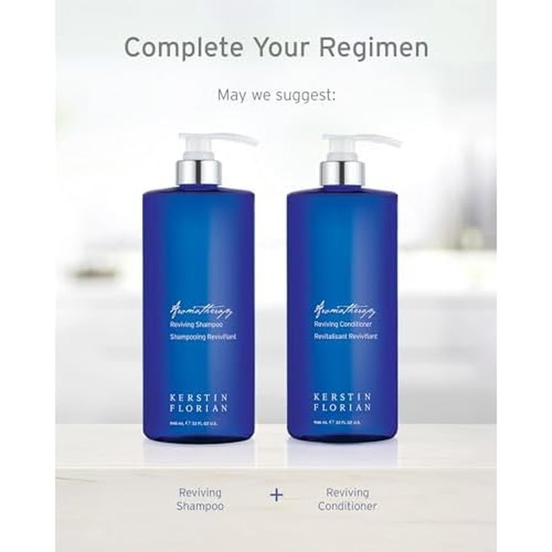 Kerstin Florian Reviving Shampoo | Moisturize & Boost Shine | Aloe and Wheat Protein Detangle & Hydrate Dull Hair | All Hair Types (13.5 fl oz)