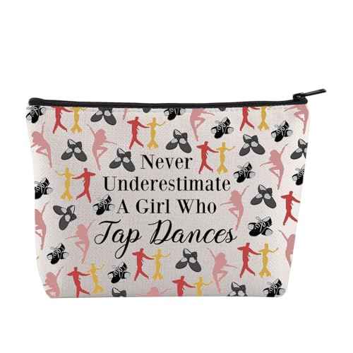 JYTAPP Tap Dance Lover Cosmetic Bag Never Underestimate A Girl Who Tap Dances Tap Dancer Gifts Tap Dance Dancing Gift