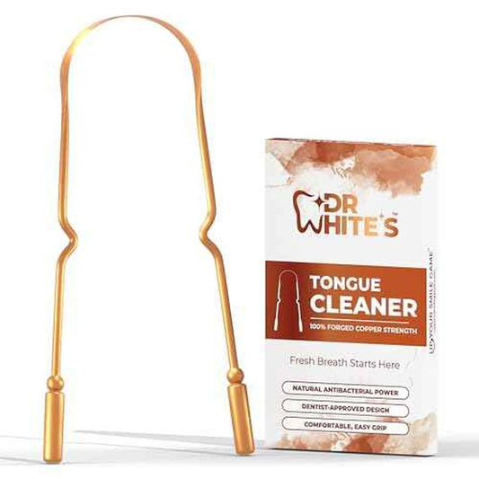 Dr. White¡¯s Copper Tongue Cleaner ? Dentist-Formulated Dual-Grip Design for Fresh Breath & Everyday Oral Detox ? 100% Forged Copper, For Adults & Kids, Rust-Resistant, Built to Last