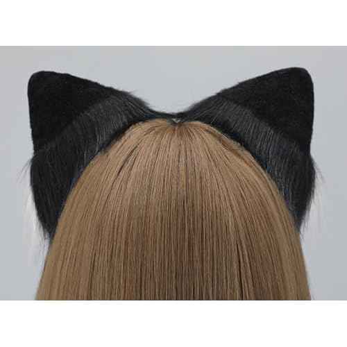 Handmade Cat Fox Wolf Ears Headband Animals Ears Headwear for Christmas Cosplay Costume Accessories
