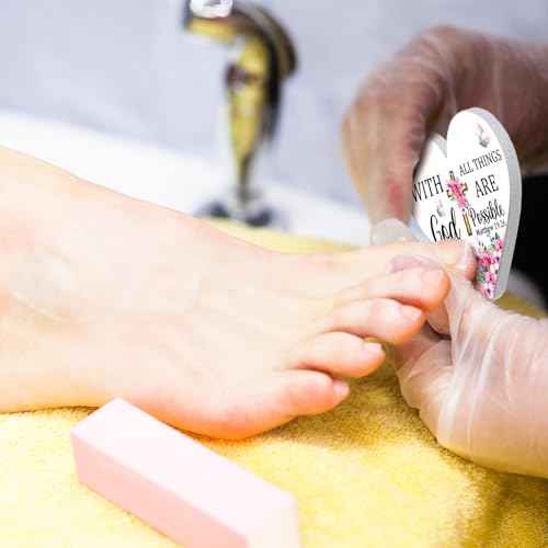 Lothee 80 Pcs Christian Gifts Bulk for Women School Teacher Nail File Christmas Church Bible Verse Emery Board Inspirational Double Sided Religious Manicure Tool for Wedding Birthday Party(Heart)