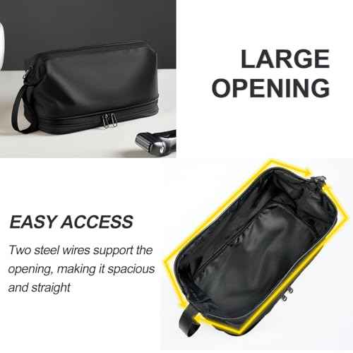 Large Travel Toiletry Bag for men women,Makeup Organizer Bag, Dopp Kit,Waterproof Hanging Cosmetic Bag for Toiletries Accessories(Black)