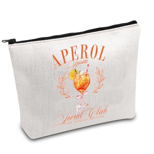 FOTAP Aperol Spritz Bachelorette Trip Makeup Bag Aperol Gift Aperol Spritz Themed Gift Italian Summer Spritz Gift Cocktail Gift (Aperol Spritz Bag)