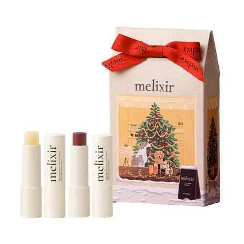 Melixir Vegan Lip Butter Duo Set ? Holiday Stocking Stuffers for Women, Makeup Christmas Gift, Hydrating Tinted Chapstick, Shea Butter & Vitamin E for Dry Cracked Lips, Trendy Lip Balm Kit for Girls