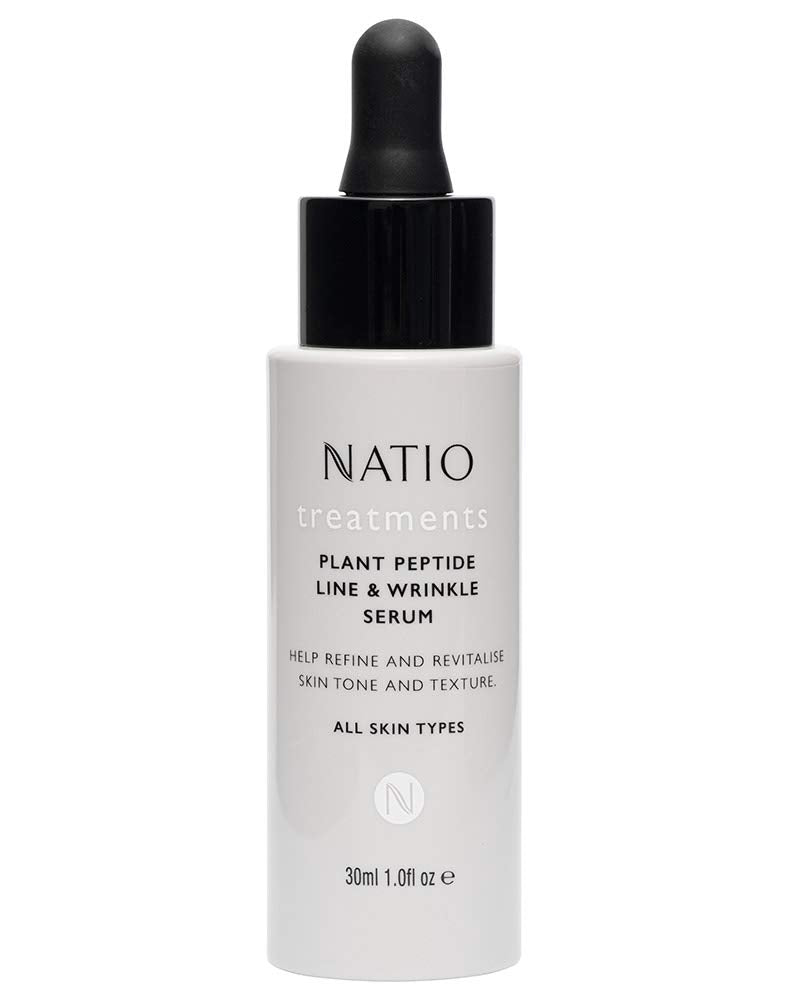 Natio Plant Peptide Line and Wrinkle Serum, 1 oz - Anti Aging Serum - Rejuvenating Face Serum - Daily Serum for Face to Revitalize Skin Texture