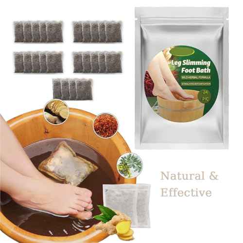 24Pcs Foot Soak Foot Bath Bag Spa Relaxation for Muscle Natural Mugwort Herb Bath Soak to Remove Leg Slimming Bath Bag Foot Care