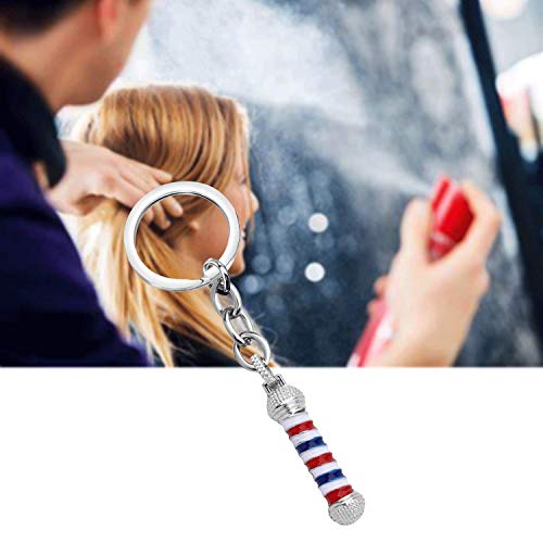 WSNANG Barber Shop Sign Keychain/Necklace Barber Turn Light Pendant Jewelry Hair Stylist Gift