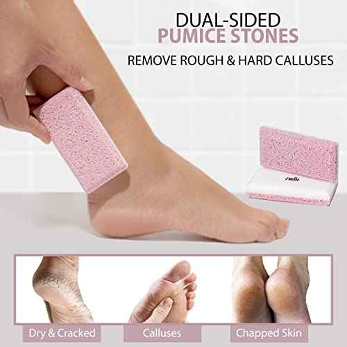 Siliglass Pumice Stone Callus Remover for Feet, Elbows, Hands, and Knees, Spain Made - 2 in 1 Pedicure Exfoliator and Scrubber for Rough, Hard Skin (1 Pack)