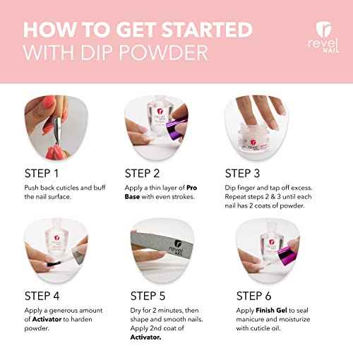 Revel Nail Clear Dip Powder for Nail, Vivien (Sheer), 0.5 oz, French Manicure Overlay, Long-Wear, No Lamp Needed, Made in USA