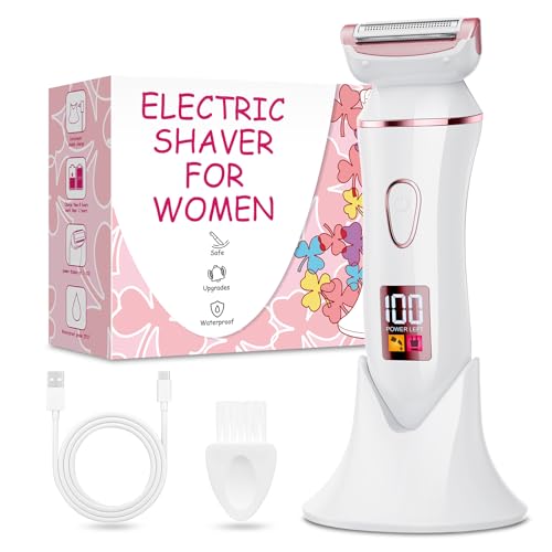 Electric Shaver for Women, Gifts for Women, Electric Razor for Womens, Rechargeable Wet Dry Lady Hair Remover,IPX7 Waterproof,Shaver for Legs (Rose Gold)