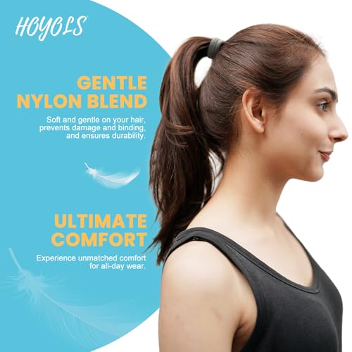 HOYOLS 100pcs Soft Hair Ties no Damage, Seamless Soft Thick Ponytail Holder Scrunchies Head Bands No Crease for Women Girls (Brunette Brown Set)
