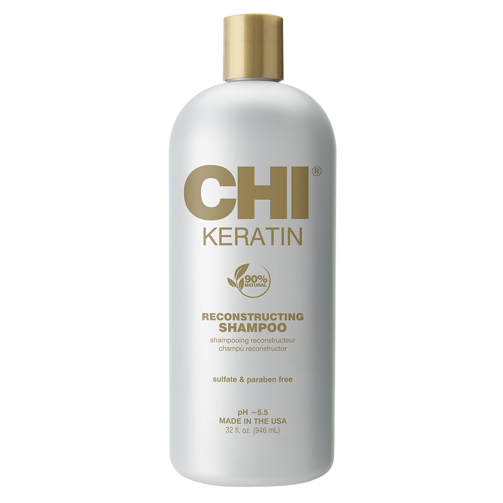 CHI Keratin Reconstructing Shampoo - Healthier Hair, Adds Shine & Prevents Breakage | 32 Oz