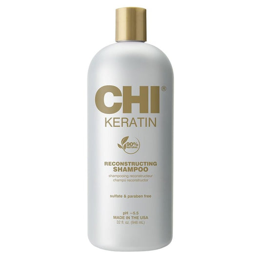 CHI Keratin Reconstructing Shampoo - Healthier Hair, Adds Shine & Prevents Breakage | 32 Oz