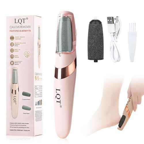 LQT¢ç Electric Foot File ? Rechargeable Callus Remover for Hard, Cracked Skin ? at-Home Pedicure Kit for Smooth Feet (Men & Women) (Pink)