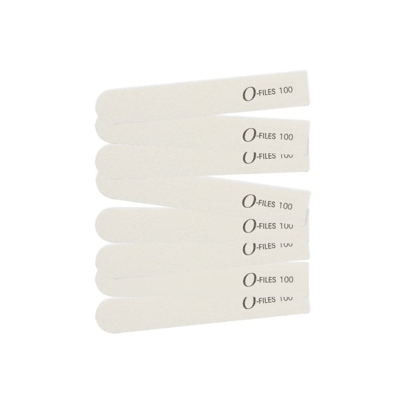 ForPro Professional Collection O-Files Replaceable File System, White, 100 Grit, Manicure Nail File Refills, 3.9” L x .6“ W, 50-Count